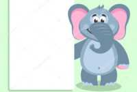 Elephant White Board Template Your Text Cartoon Character in Blank Elephant Template
