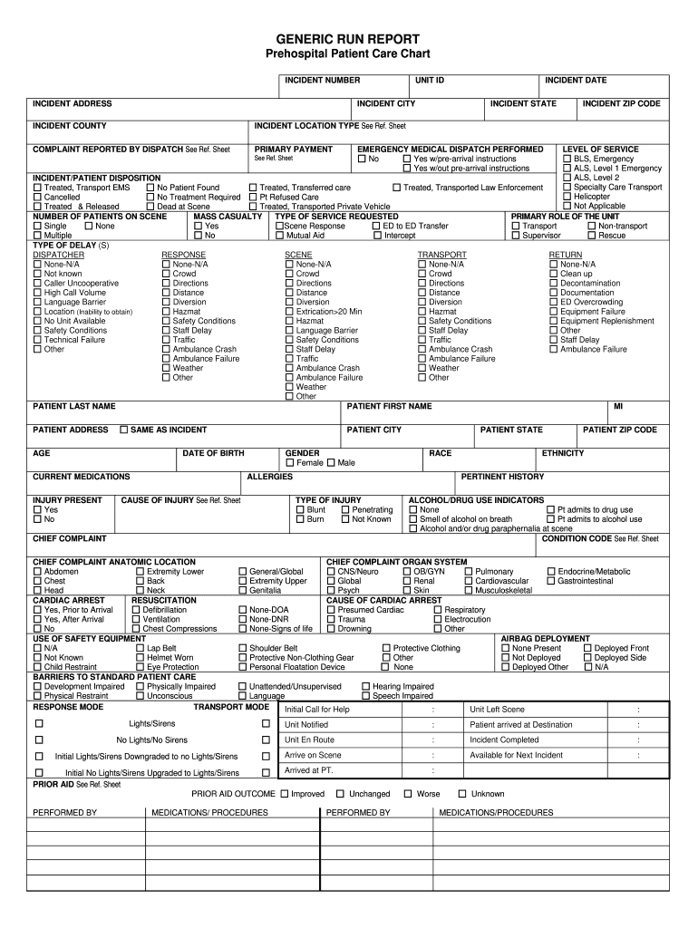 Ems Patient Care Report Form – Fill Online, Printable Within Patient Care Report Template