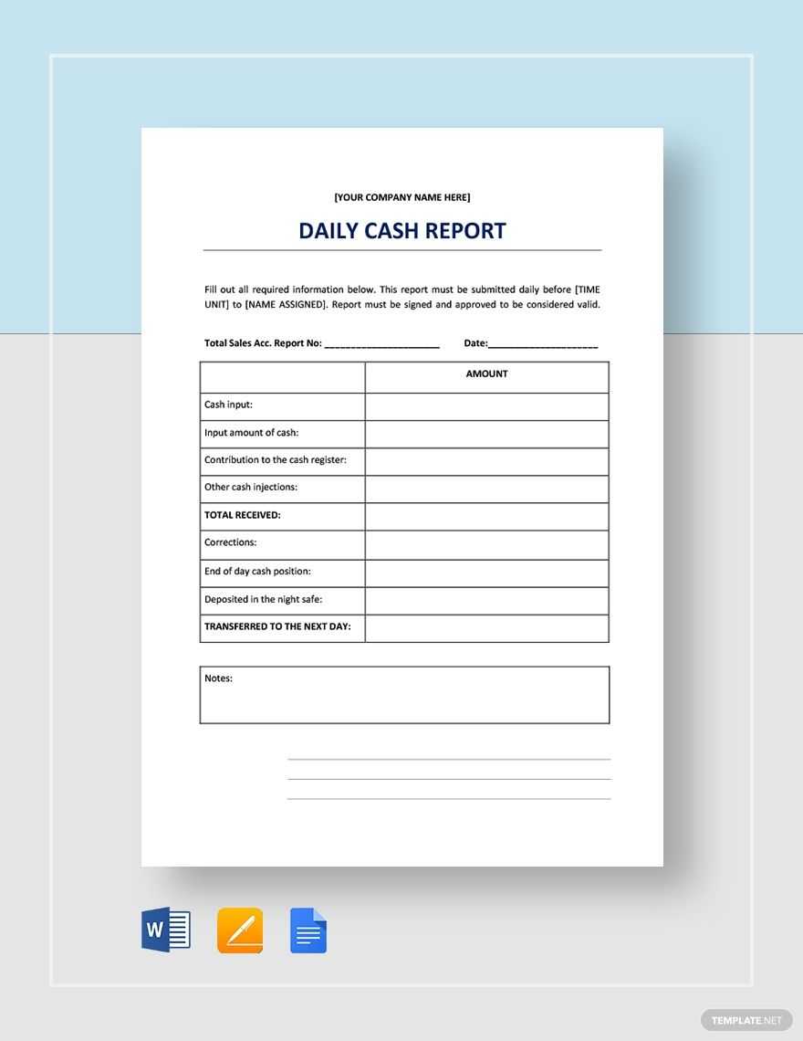 End Of Ay Cash Register Report Template Examples Free Excel With Regard To End Of Day Cash Register Report Template