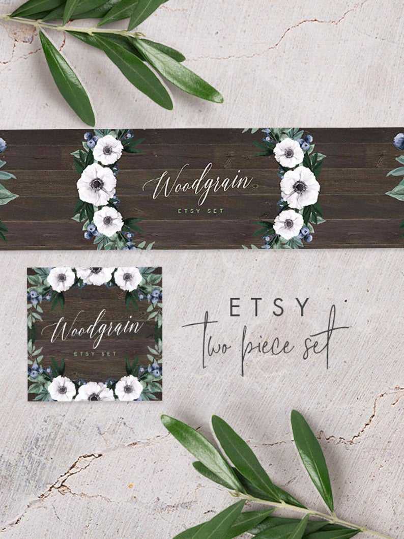Etsy Banner & Avatar Template, Custom Listing, Reserved, Sale, Banner,  Templett, Green, Pretty, Paint, Watercolor, Wooden, Woodgrain With Regard To Etsy Banner Template