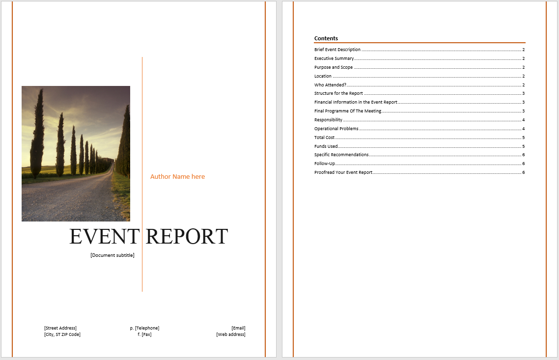 Event Report Template – Microsoft Word Templates Regarding After Event Report Template