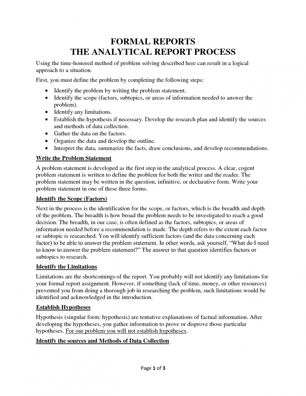 Examples Of Professional Business Reports West Roanoke Regarding Analytical Report Template