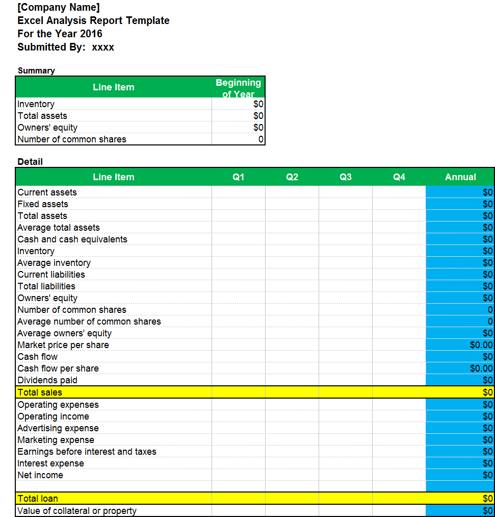 Excel Analysis Report Template – Excel Word Templates Inside Sales Management Report Template