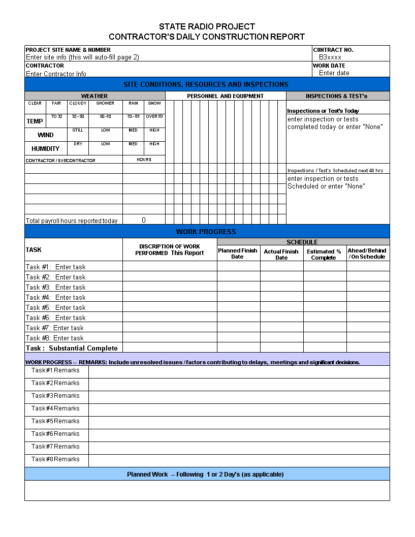 Excel Daily Report | Templates At Allbusinesstemplates Regarding Daily Inspection Report Template
