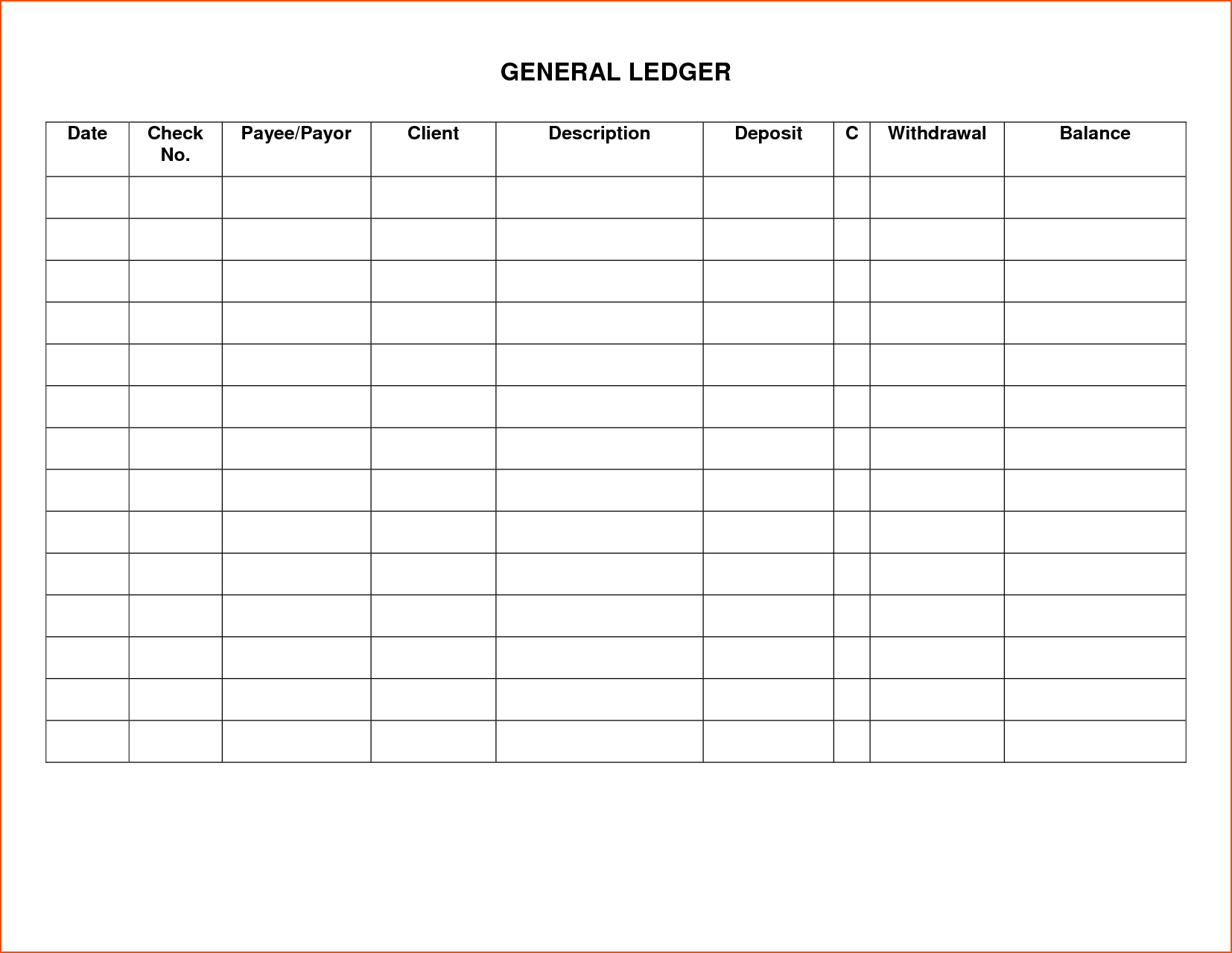Excel Template Accounting Ledger | Sample Customer Service For Blank Ledger Template