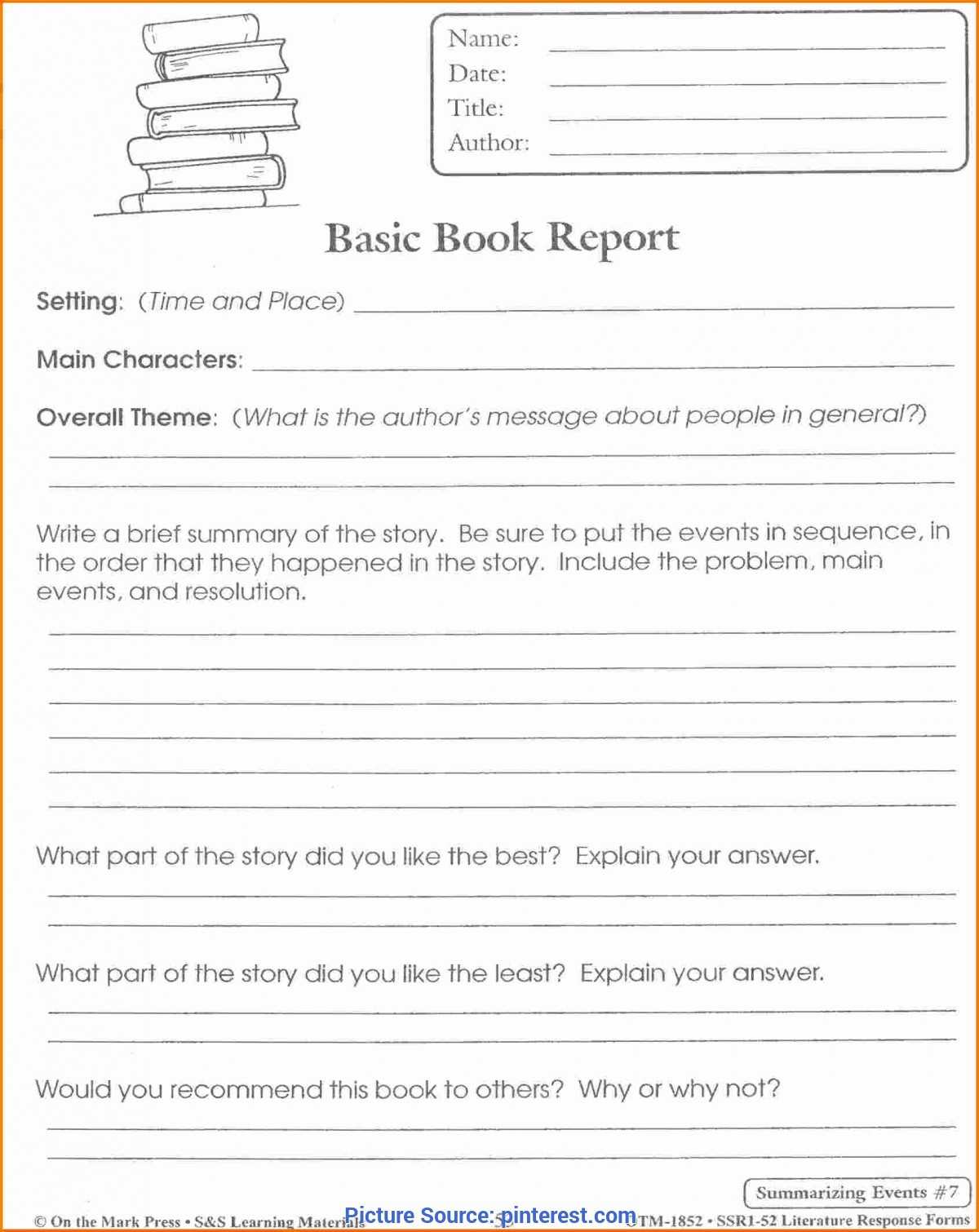 Excellent Book Review Lesson Plan 5Th Grade Related Post Intended For Book Report Template Grade 1
