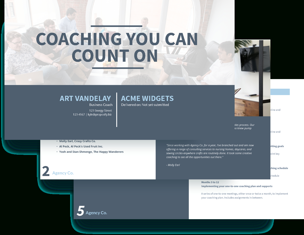 Executive Coaching Proposal Template – Free Sample | Proposify Pertaining To Coaches Report Template