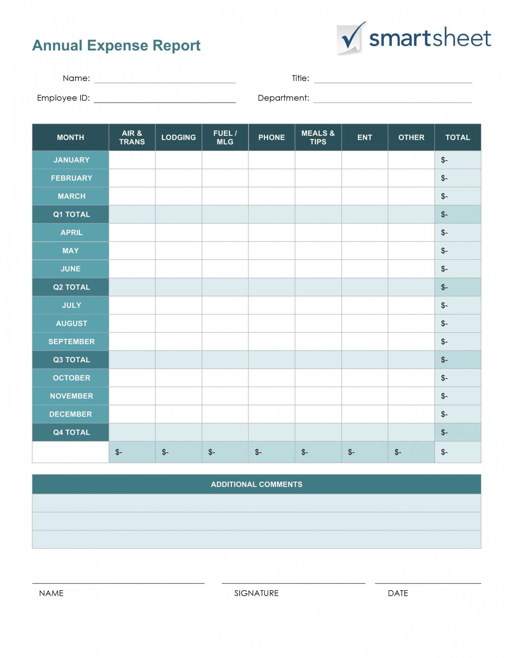 Expense Report Template For Expense Report Template Xls
