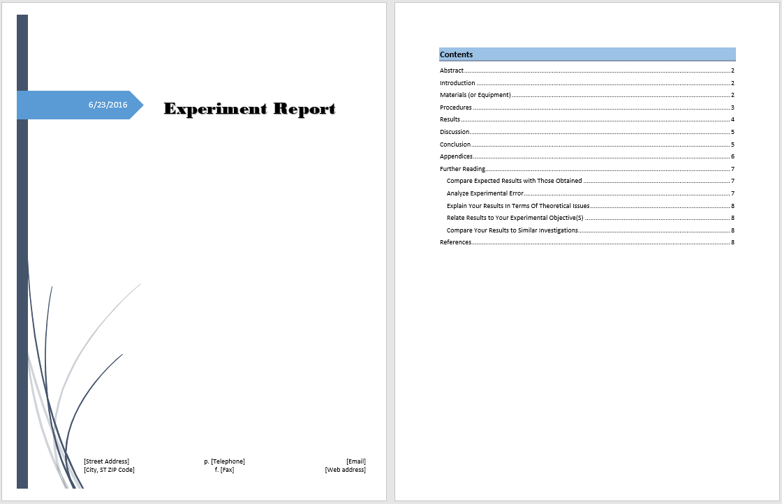 Experiment Report Template - Microsoft Word Templates Within Lab Report Template Word