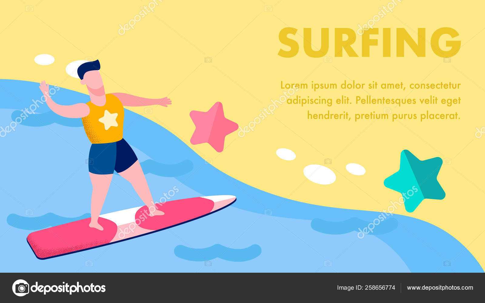 Extreme Water Sports Flat Vector Banner Template — Stock Regarding Sports Banner Templates