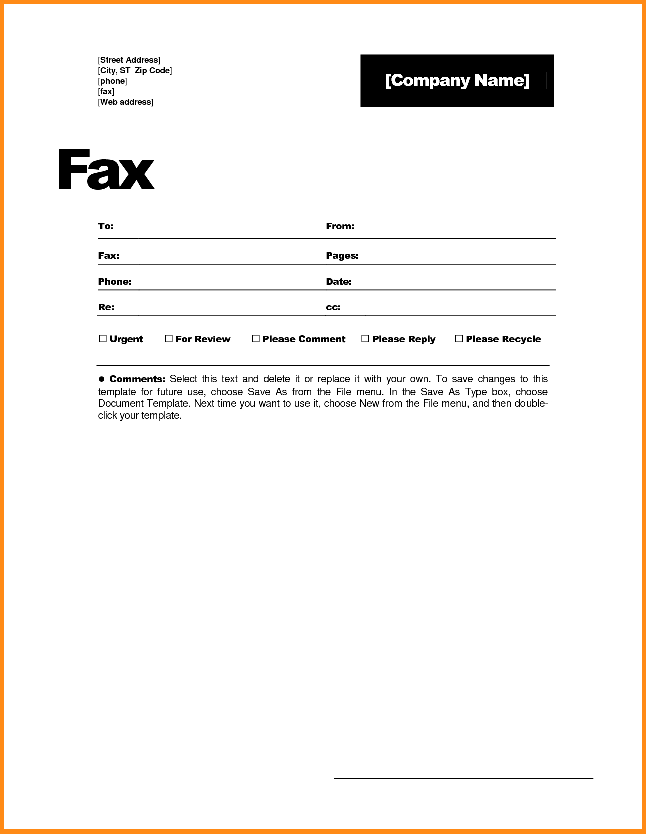 Fax Cover Et Template Word Professional Example Sample Free With Fax Template Word 2010
