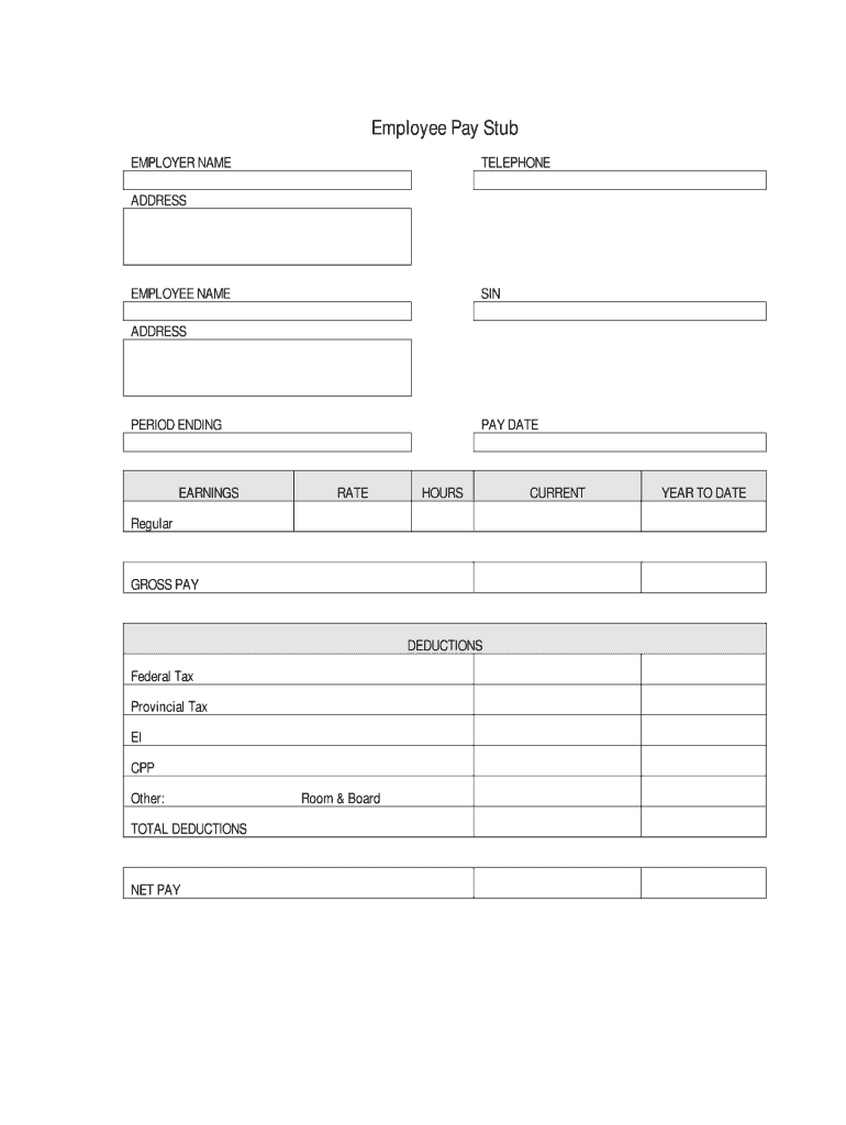 Fillable Pay Stub Pdf – Fill Online, Printable, Fillable Intended For Blank Pay Stubs Template