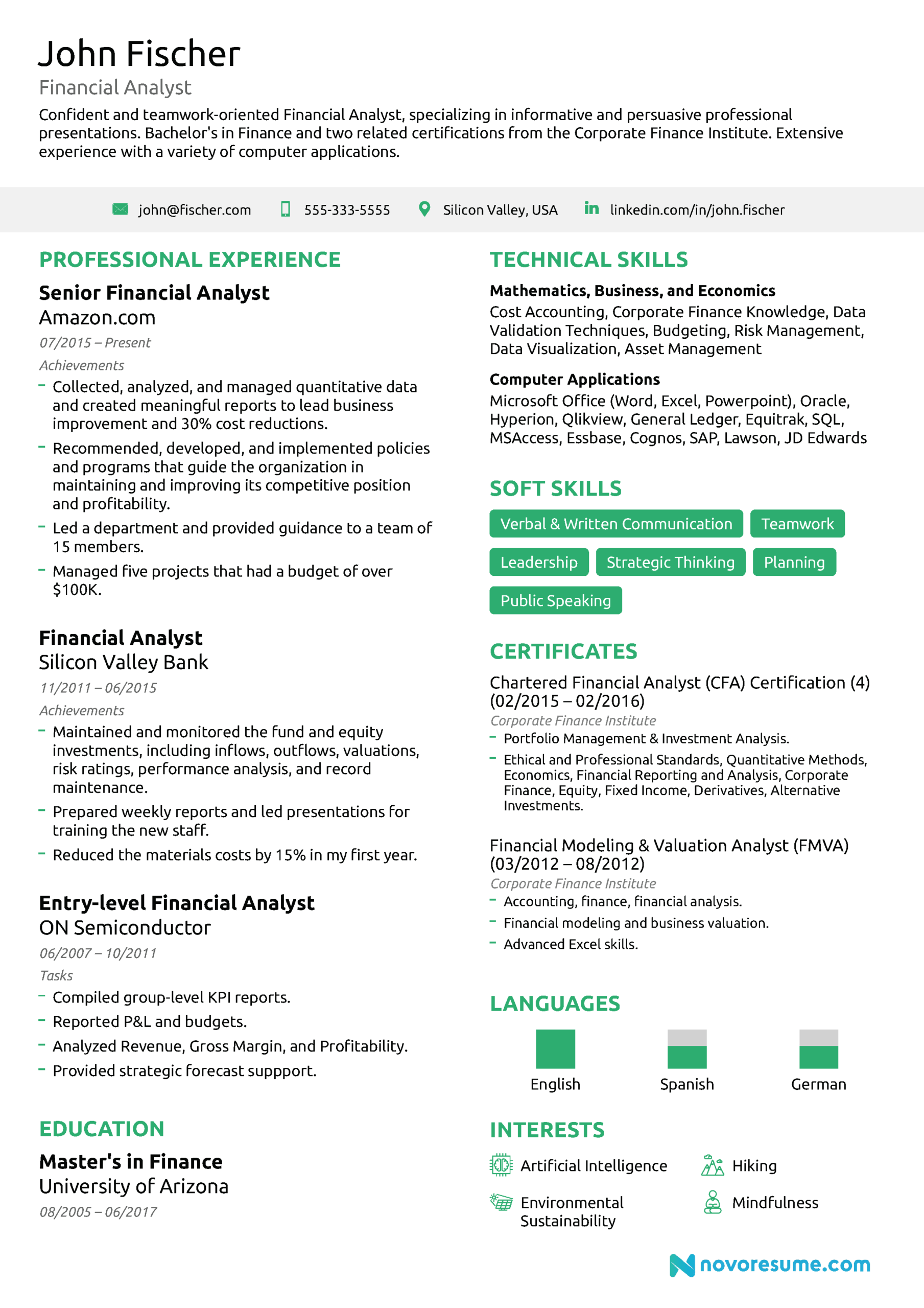 Financial Analyst Resume [The Ultimate 2020 Guide] For Stock Analysis Report Template