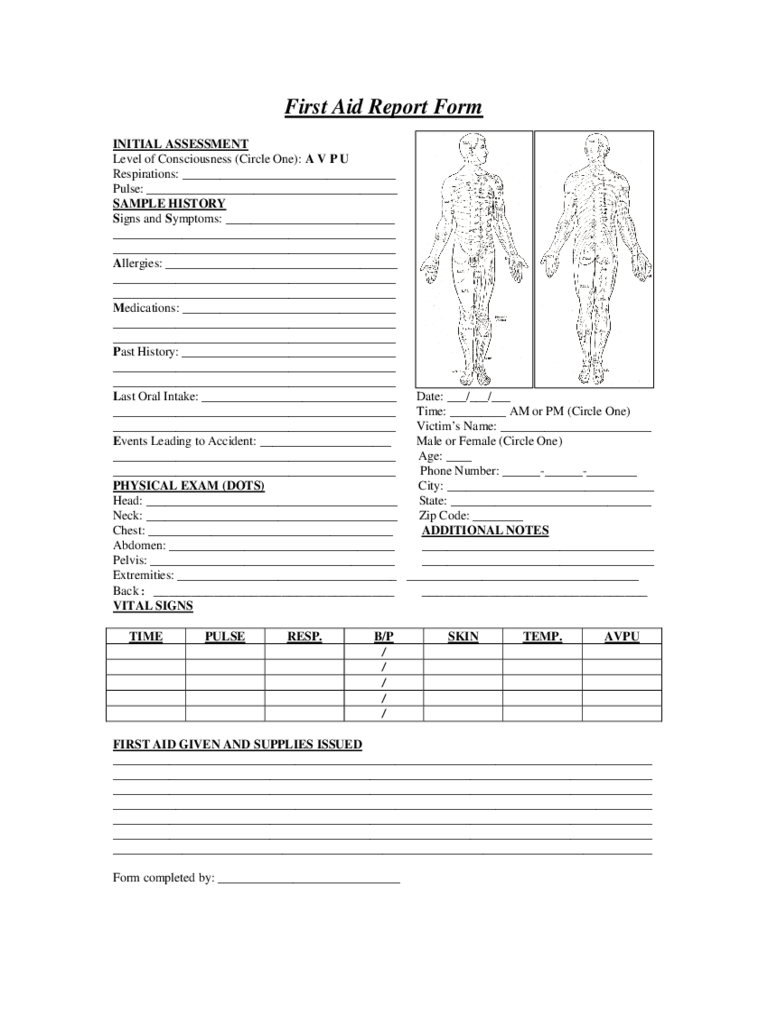 First Aid Report Form – 2 Free Templates In Pdf, Word, Excel Regarding Medical Report Template Free Downloads