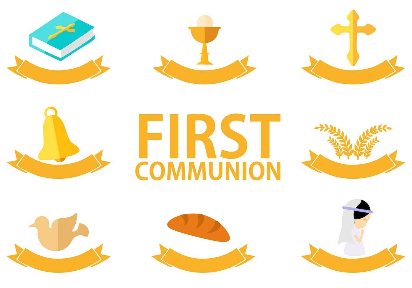 First Communion Template Free Vector Art – (25 Free Downloads) With First Holy Communion Banner Templates