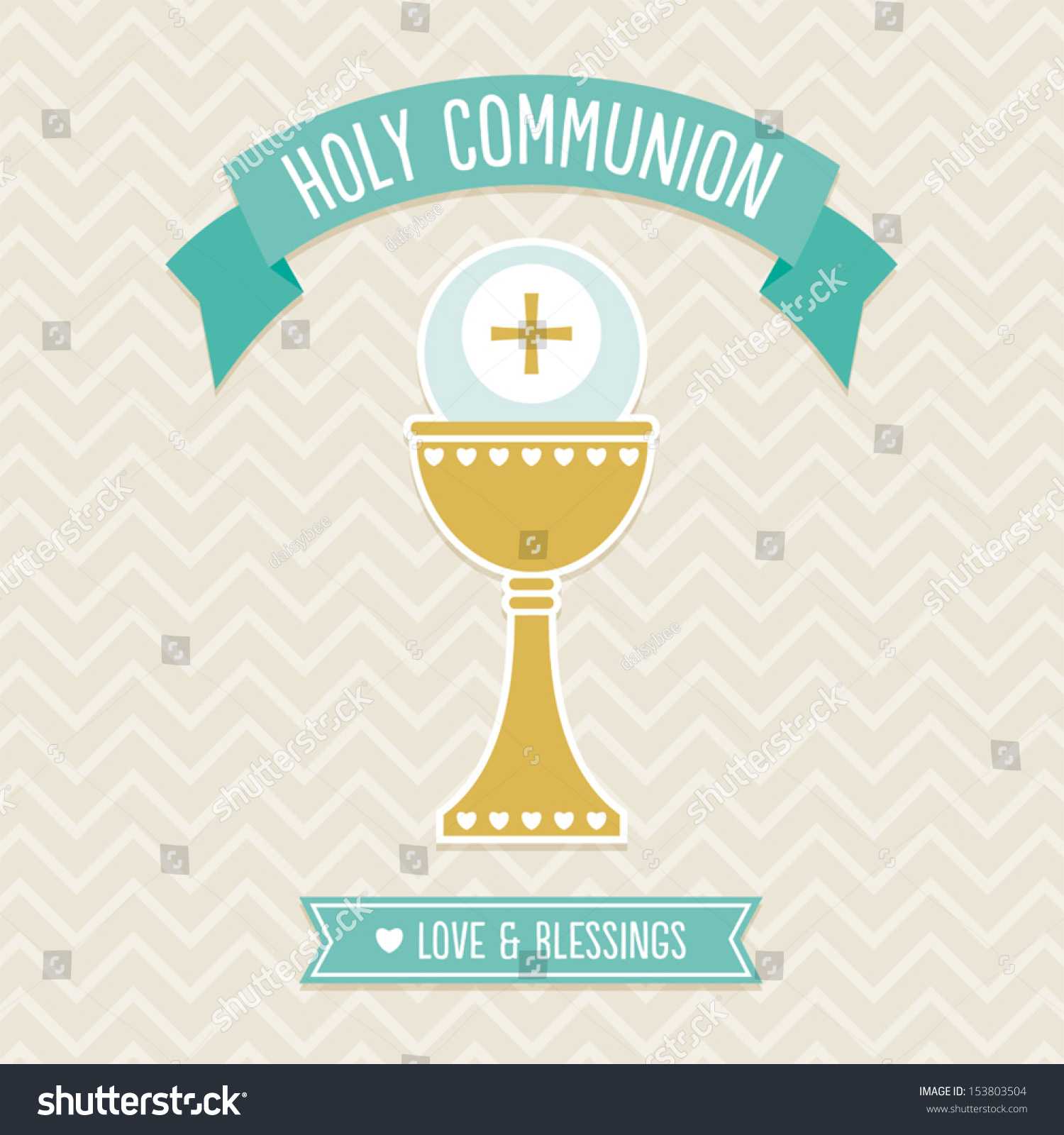 First Holy Communion Card Template Cream Stock Vector Throughout First Holy Communion Banner Templates