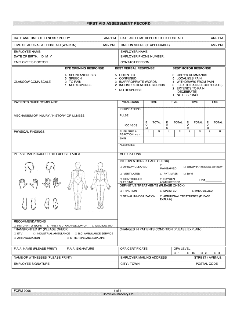 First Responder Question Report - Fill Online, Printable Throughout First Aid Incident Report Form Template