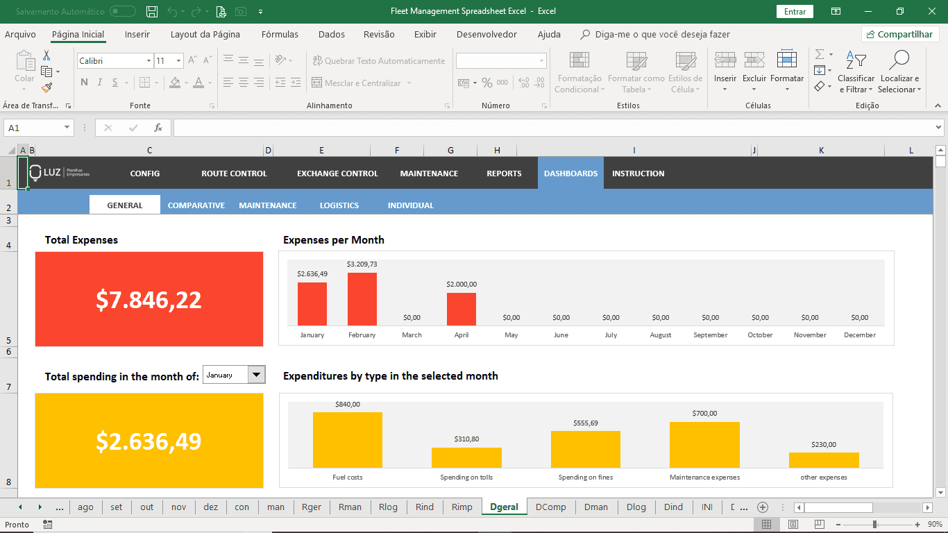 Fleet Management Spreadsheet Excel Inside Fleet Report Template