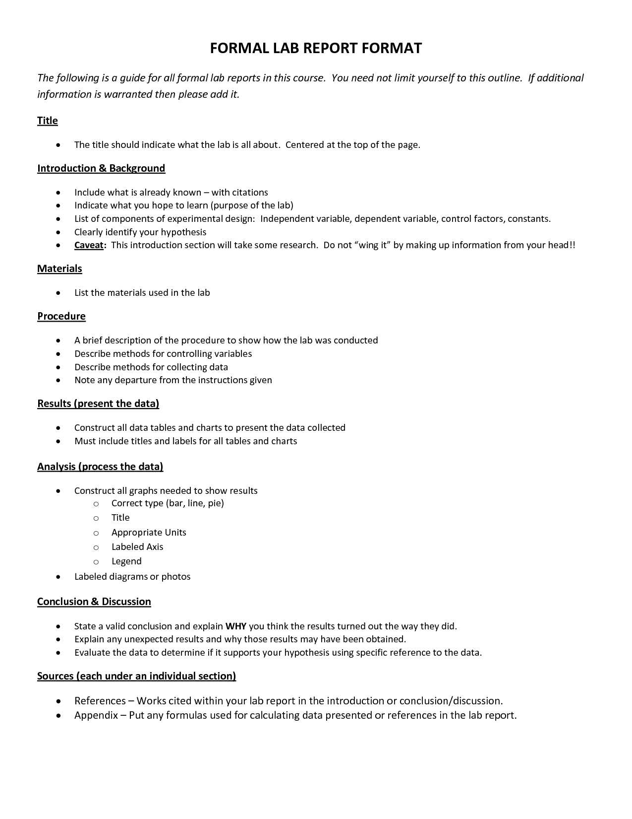 Formal Lab Report Format : Biological Science Picture For Formal Lab Report Template