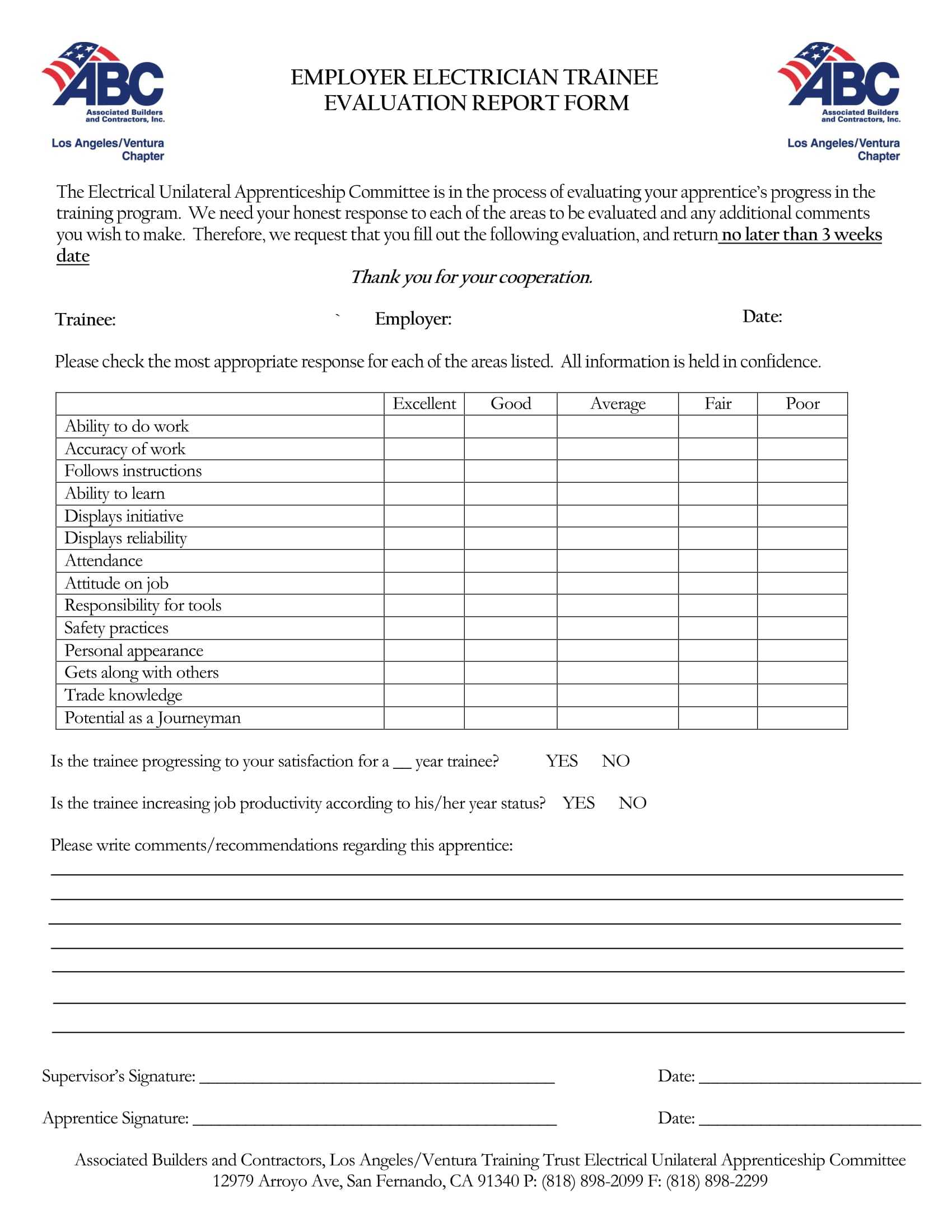 Free 14+ Trainee Evaluation Forms In Ms Word | Pdf With Regard To Training Evaluation Report Template