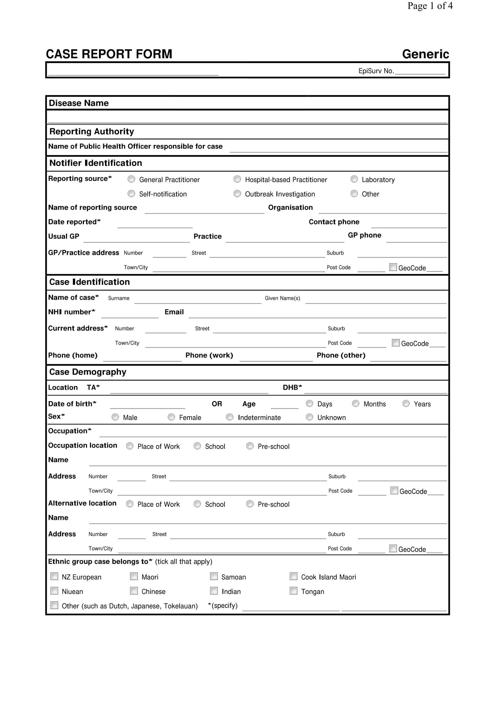 Free 15+ Case Report Forms In Pdf | Ms Word For Case Report Form Template Clinical Trials