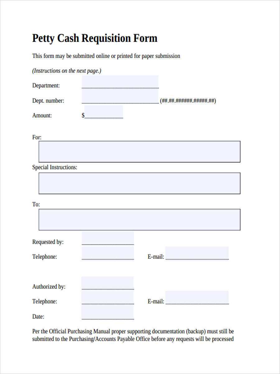 Free 5+ Petty Cash Requisition Forms In Pdf Intended For Petty Cash Expense Report Template