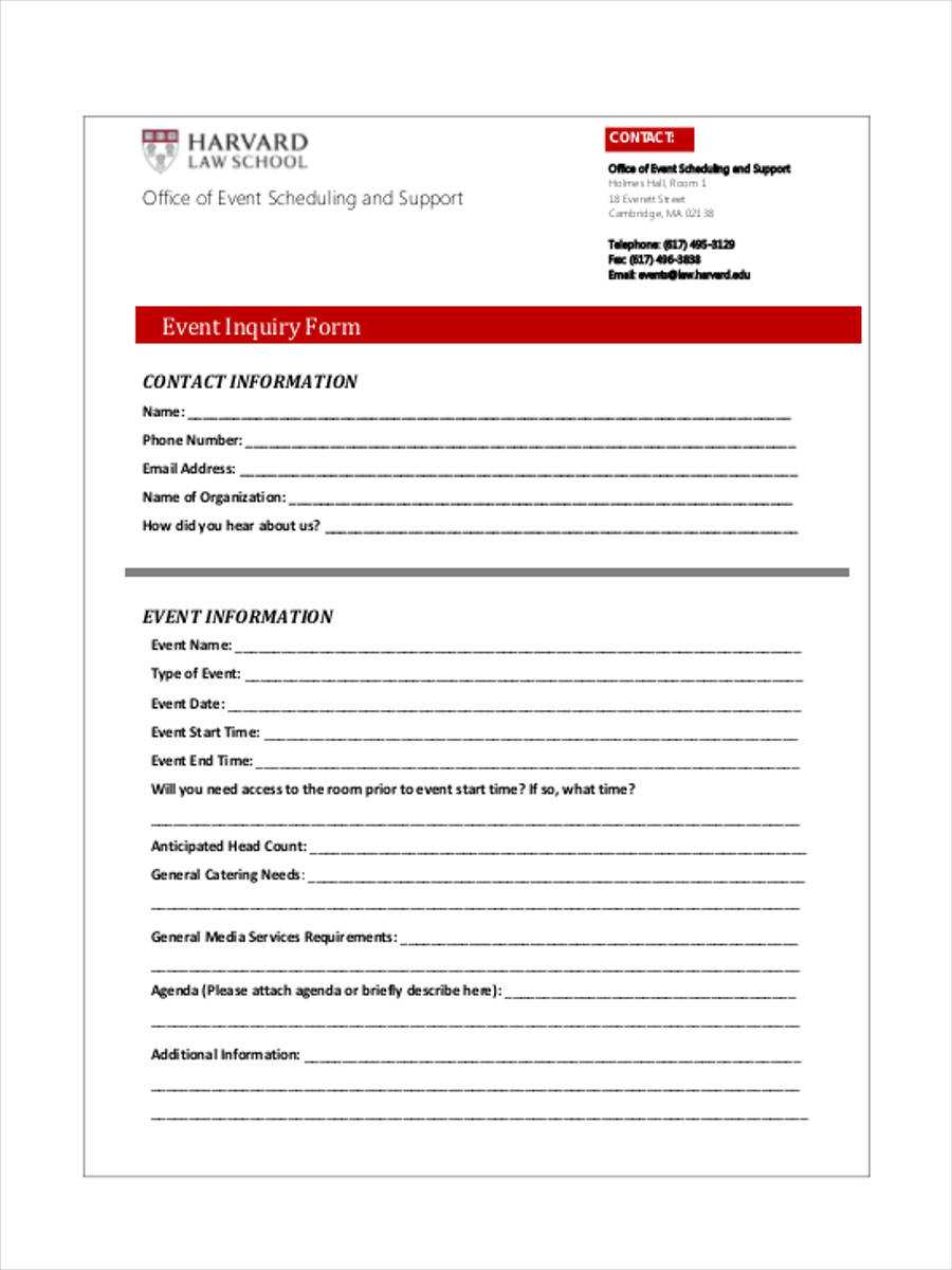 Free 7+ Sample Event Inquiry Forms In Ms Word | Pdf With Enquiry Form Template Word