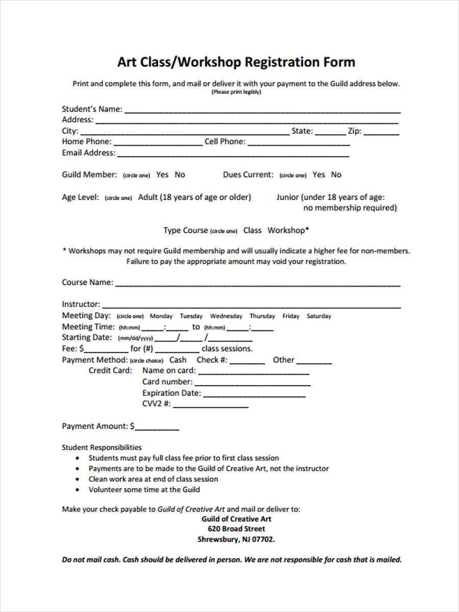 Free 9+ Workshop Registration Forms In Pdf With Seminar Registration Form Template Word