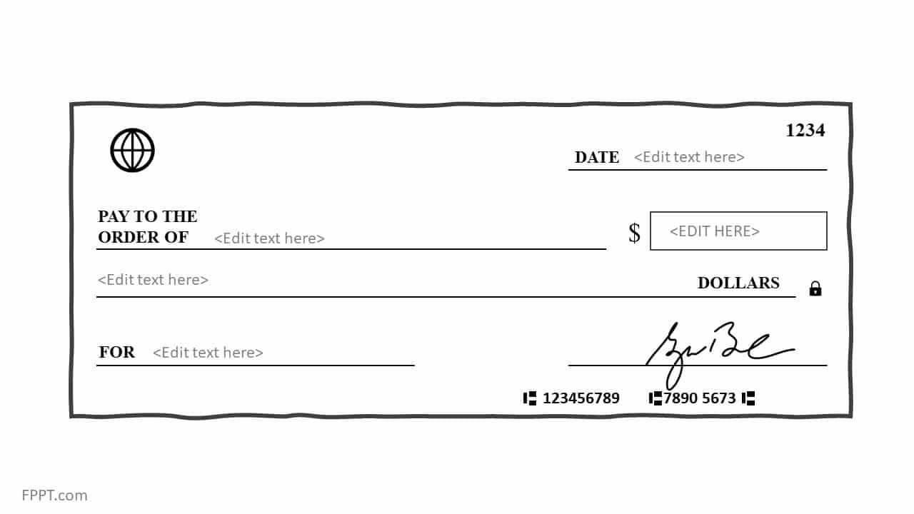 Free Blank Check Template For Powerpoint – Free Powerpoint Throughout Editable Blank Check Template