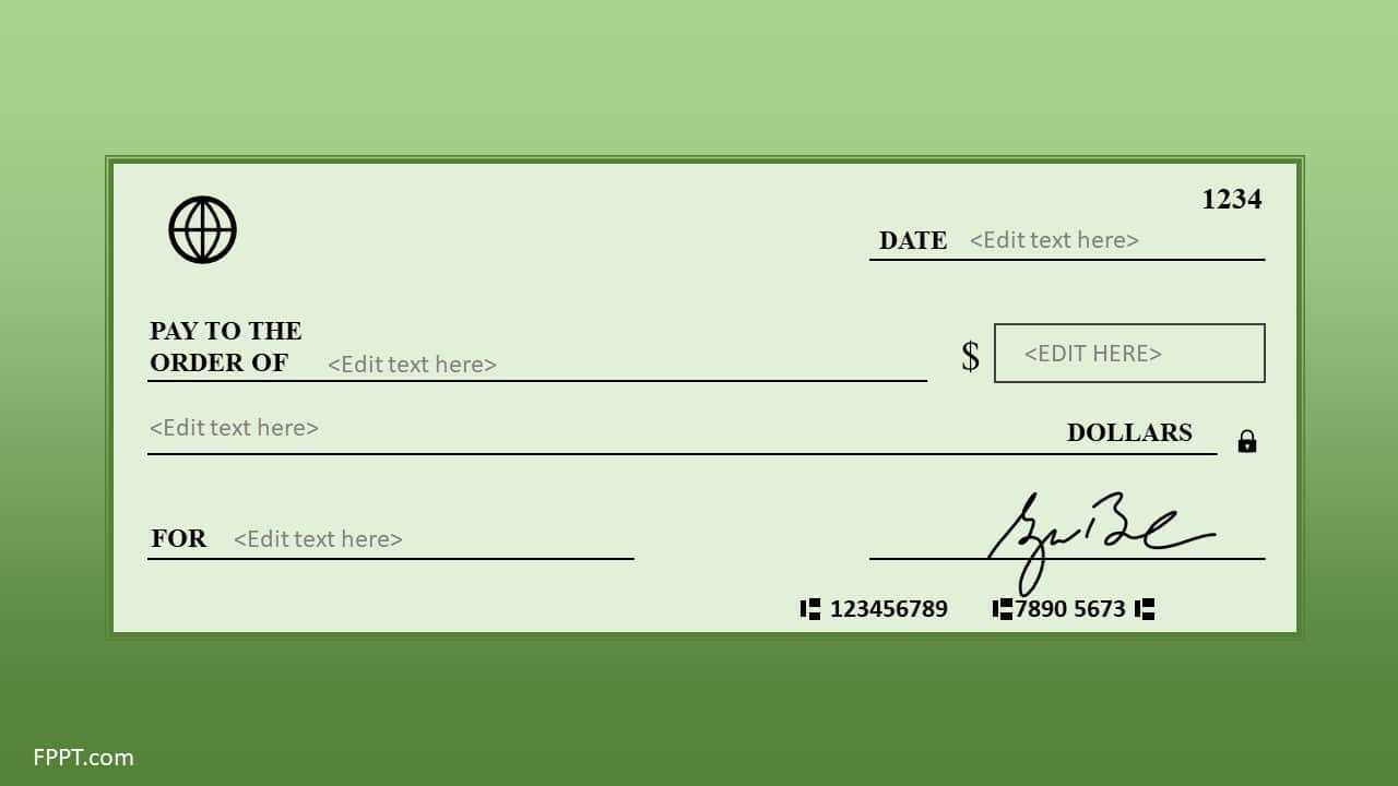 Free Blank Check Template For Powerpoint – Free Powerpoint With Regard To Editable Blank Check Template