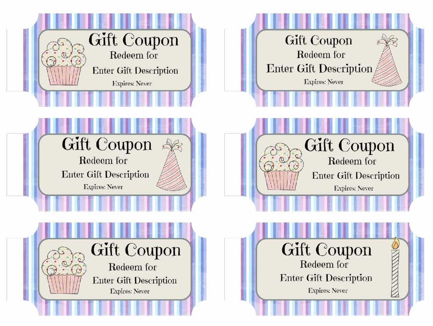 Free Custom Birthday Coupons – Customize Online & Print At Home With Regard To Coupon Book Template Word