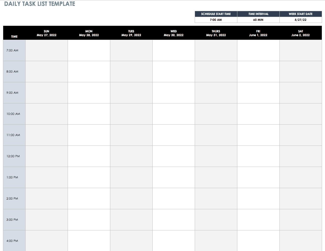 Free Daily Schedule Templates For Excel – Smartsheet Intended For Daily Work Report Template