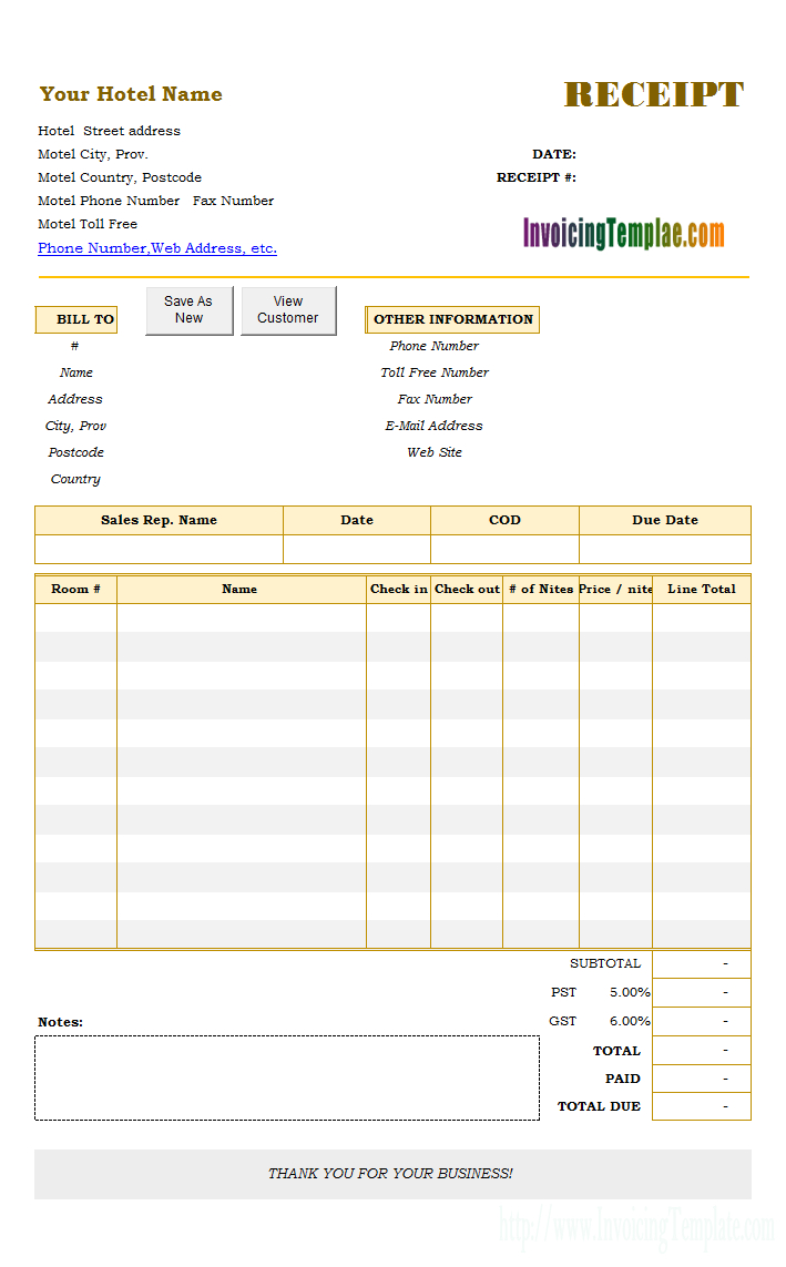 Free Downloadable Invoice Template Word Another For Receipt Throughout Another Word For Template