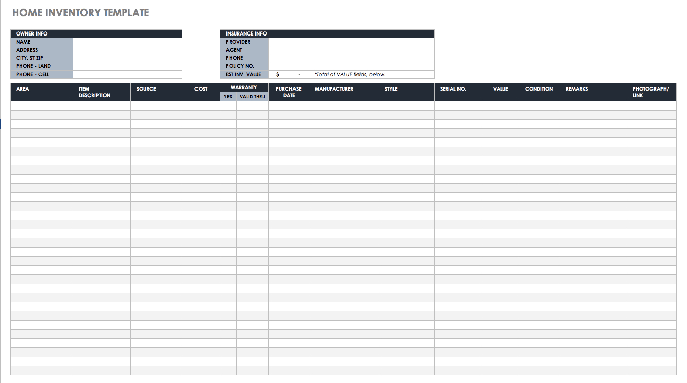 Free Excel Inventory Templates: Create & Manage | Smartsheet In Stock Report Template Excel
