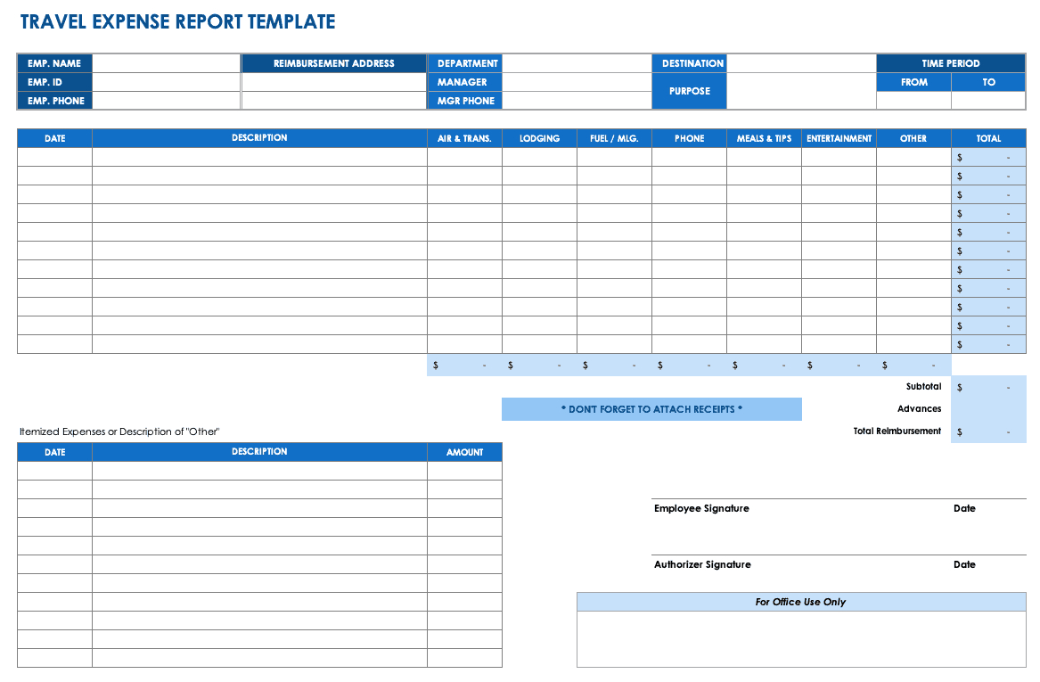 Free Expense Report Templates Smartsheet Pertaining To Gas Mileage Expense Report Template