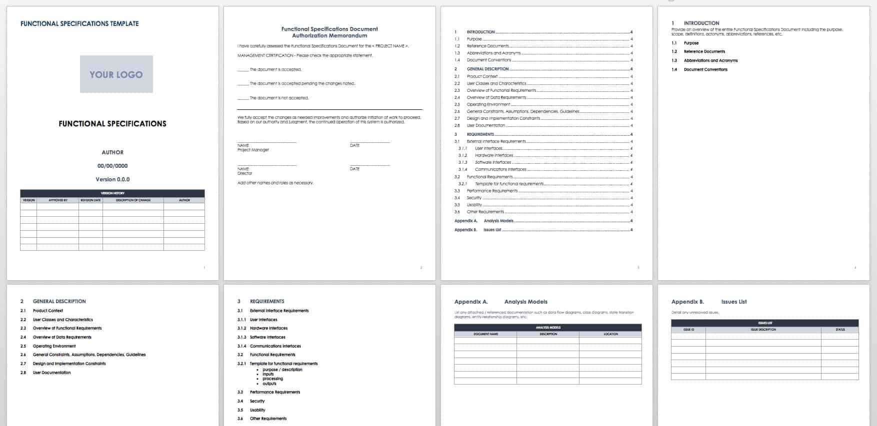 Free Functional Specification Templates | Smartsheet Intended For Report Requirements Document Template