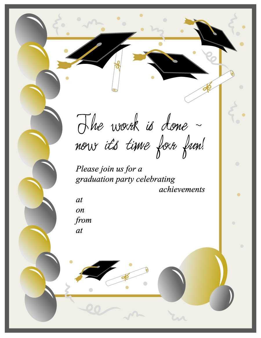 Free Graduation Invites - Raptor.redmini.co With Regard To Graduation Party Invitation Templates Free Word