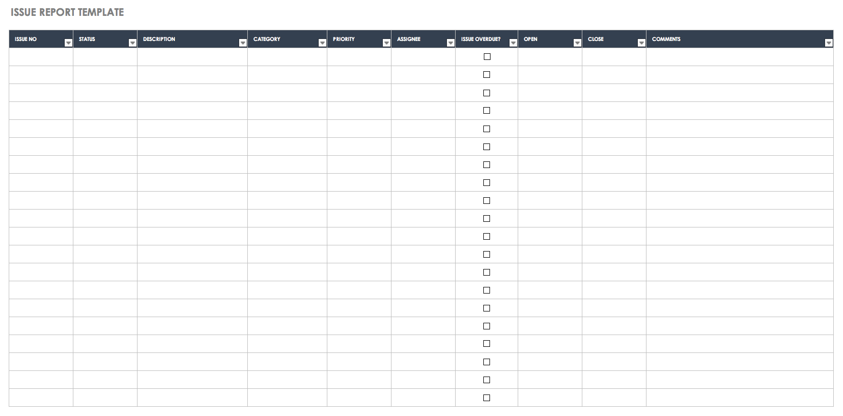 Free Issue Tracking Templates | Smartsheet With Regard To It Issue Report Template