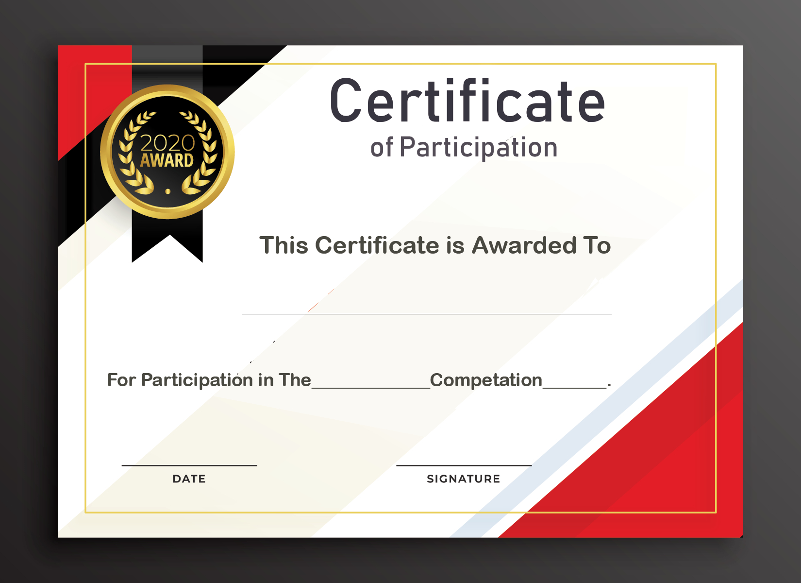Free Sample Format Of Certificate Of Participation Template Pertaining To Certificate Of Participation Template Word