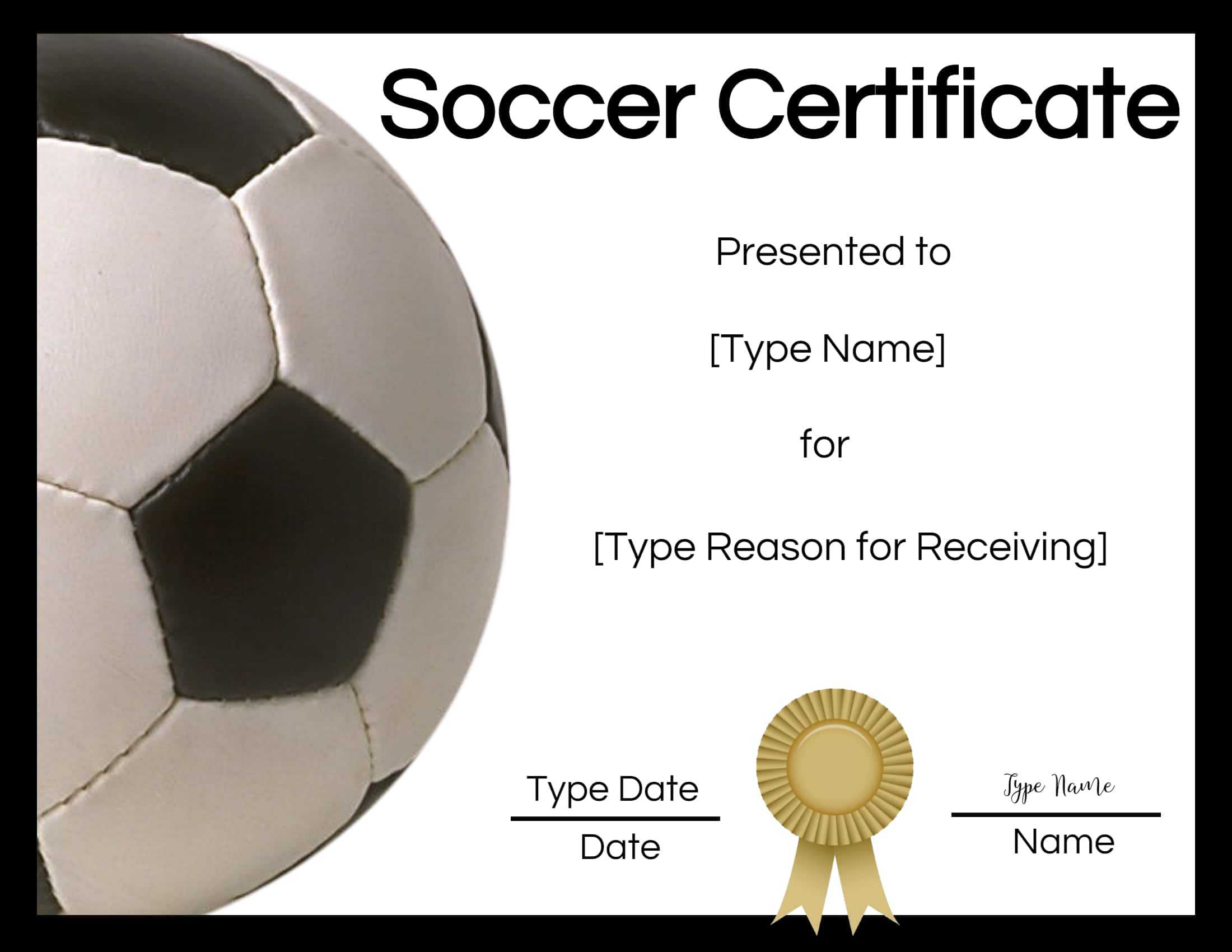 Free Soccer Certificate Maker | Edit Online And Print At Home In Soccer Certificate Templates For Word