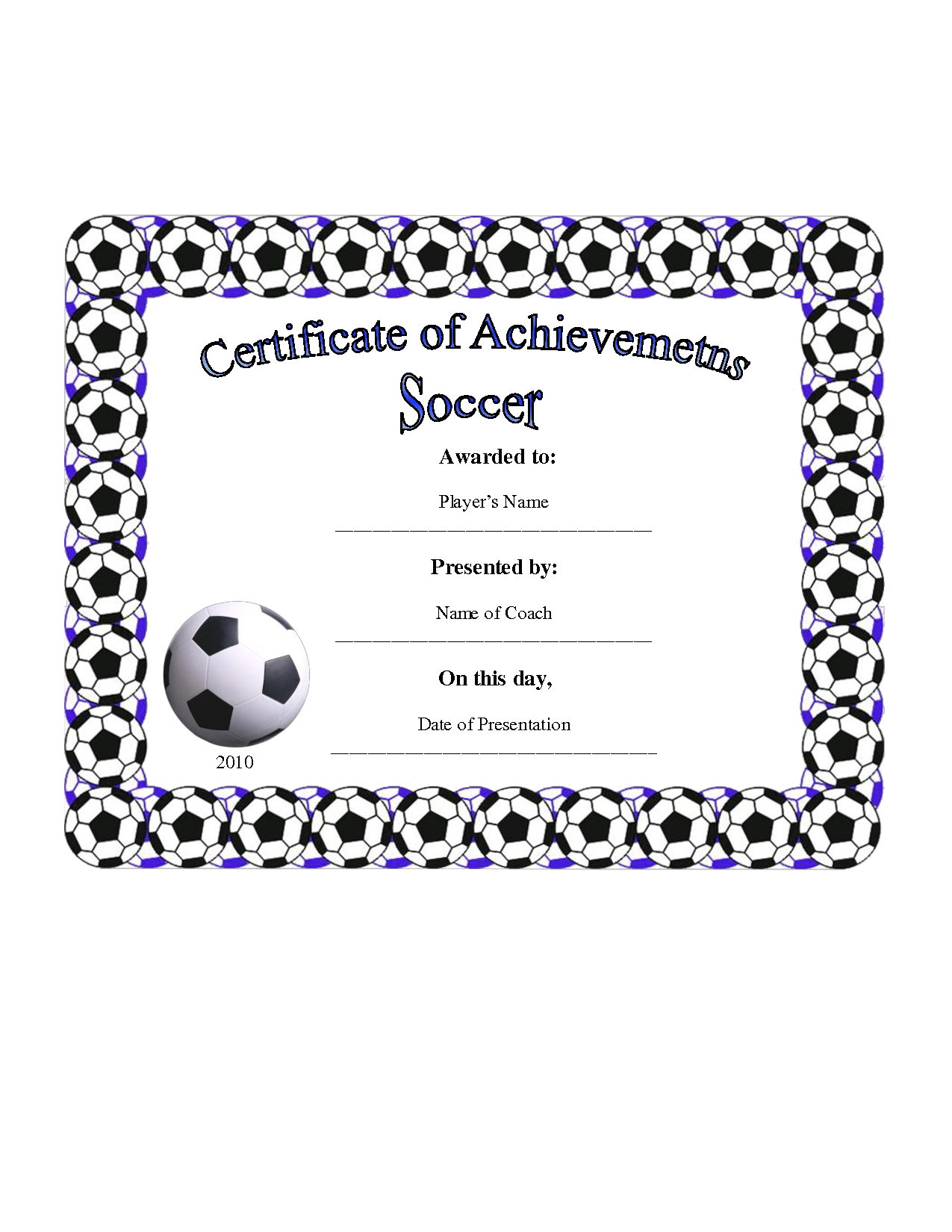 Free Soccer Certificate Templates ] – Soccer Certificate Within Soccer Certificate Templates For Word