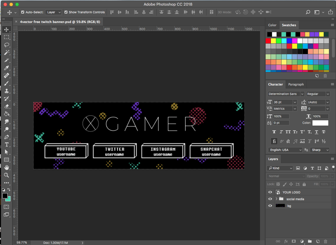 Free Twitch Banner Template In Psd (And How To) / 4Vector In Adobe Photoshop Banner Templates