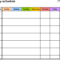 Free Weekly Schedule Templates For Excel – 18 Templates Within Blank Activity Calendar Template
