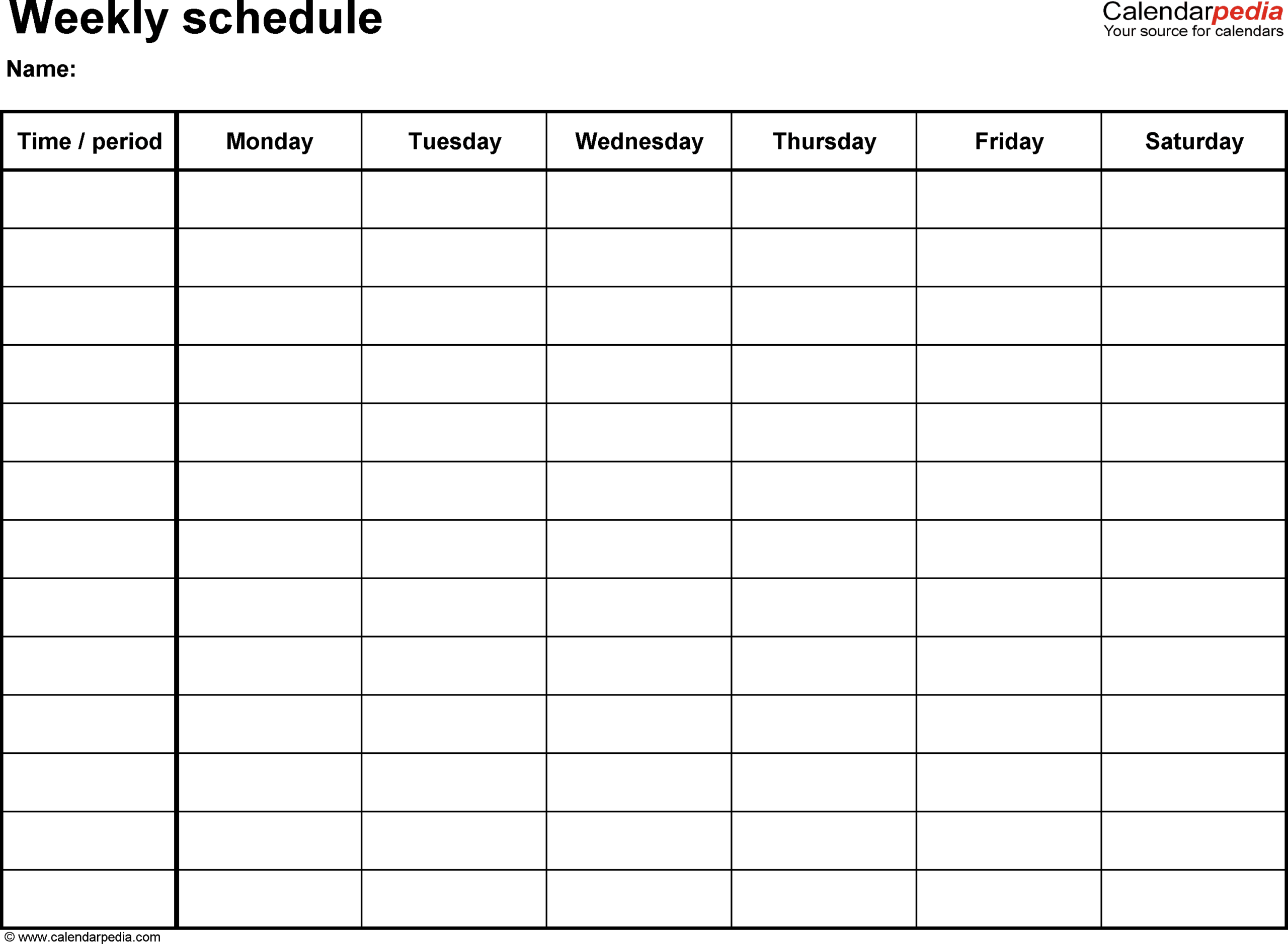 Free Weekly Schedule Templates For Word – 18 Templates Regarding Work Plan Template Word