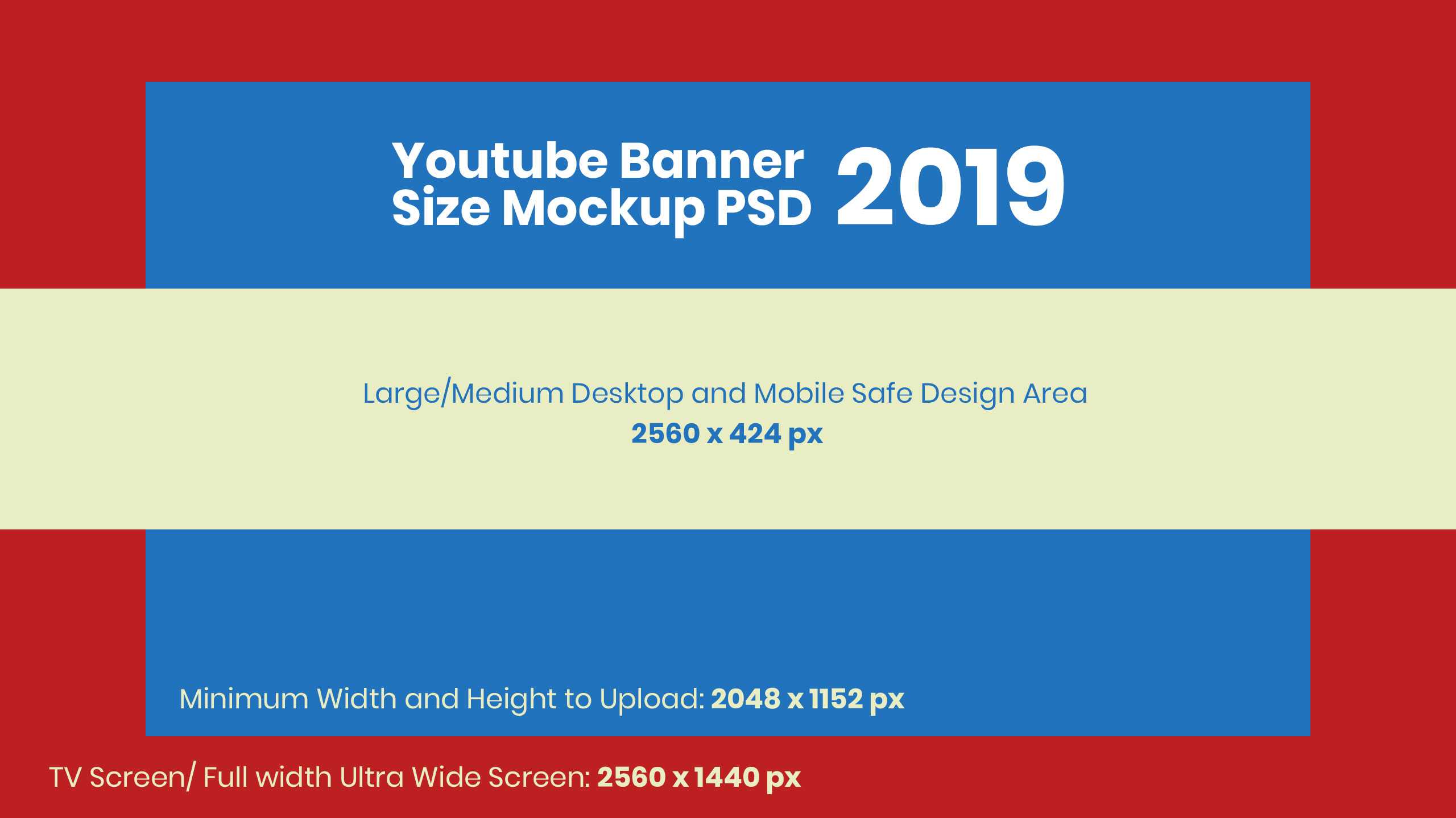 Free Youtube Banner Size Mockup 2019 & Design Template Psd For Youtube Banner Size Template