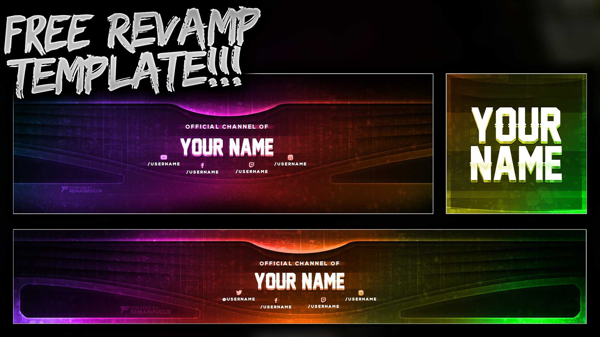 Free Youtube Banner + Twitter Header Template Psd – Free Pertaining To Twitter Banner Template Psd