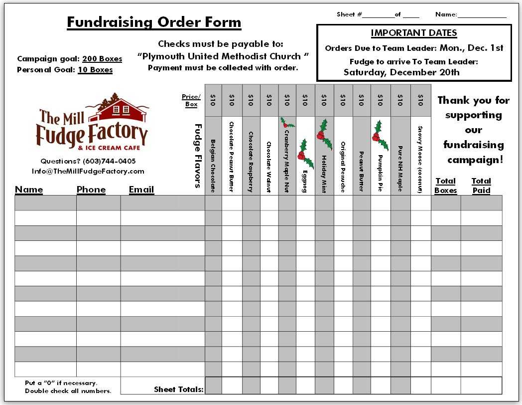 Fundraiser Order Form Templates – Word Excel Pdf Formats Pertaining To Blank Fundraiser Order Form Template