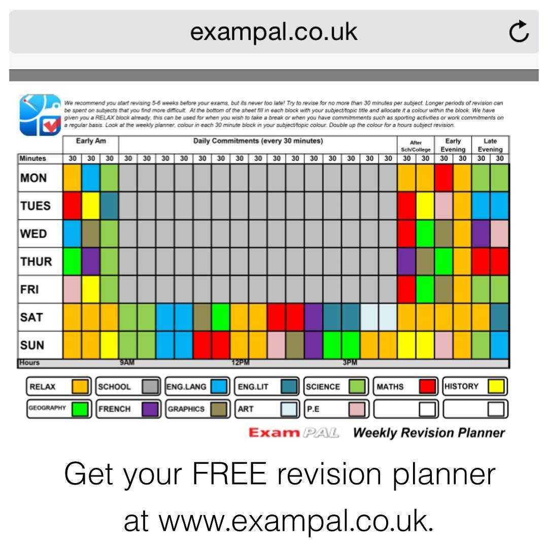 Gcse Revision Planner Template Revision Timetable Template Regarding Blank Revision Timetable Template