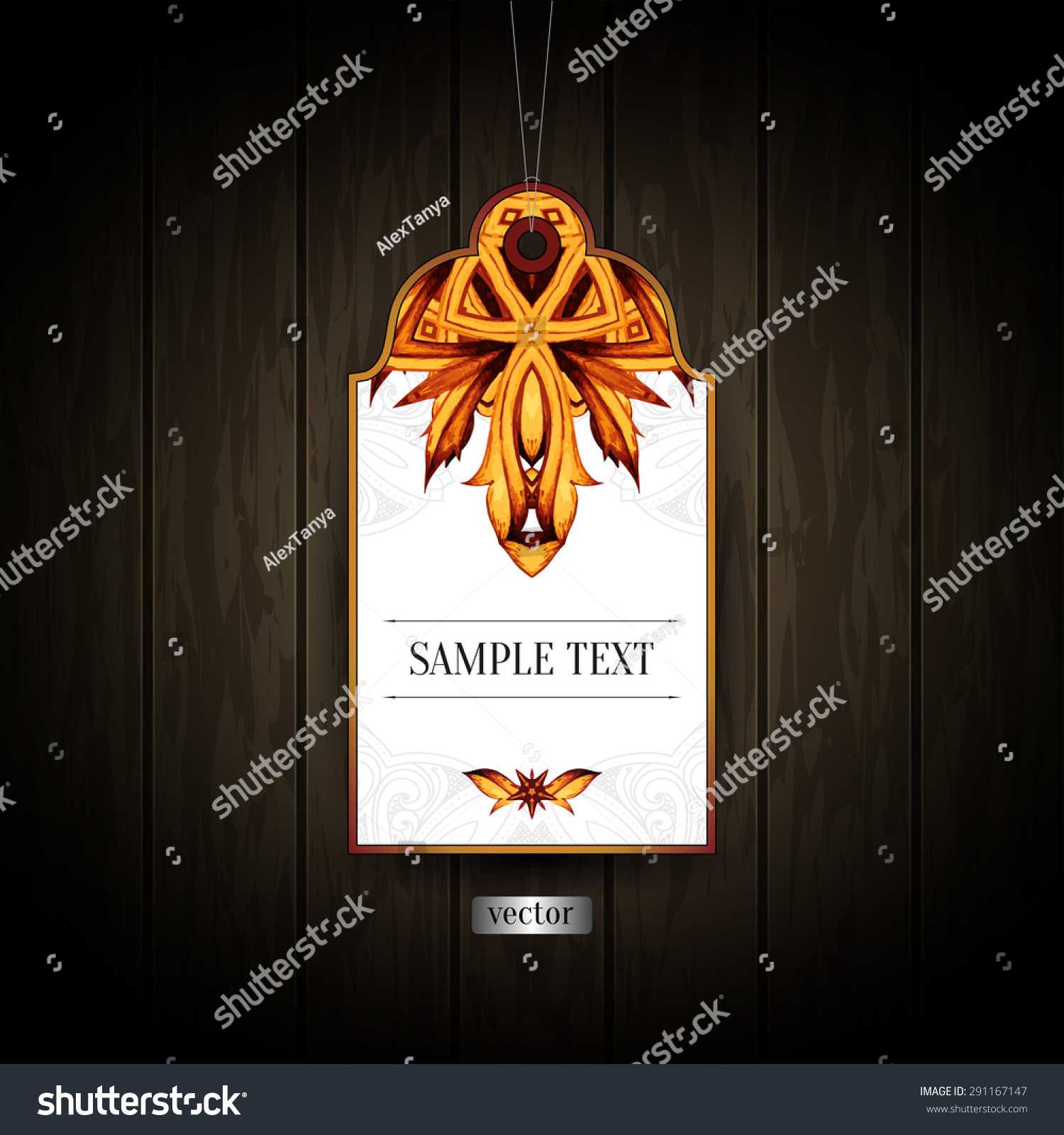 Gift Tag Ornamental Pattern Abstract Floral Stock Vector With Regard To Blank Luggage Tag Template