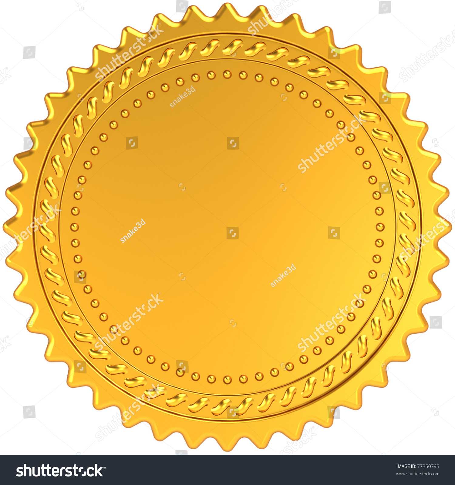 Golden Award Medal Blank Seal Luxury Stock Illustration 77350795 Within Blank Seal Template
